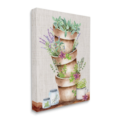 " Stacked Potted Herbs Garden "