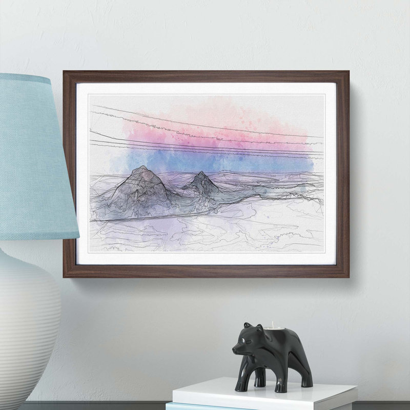 Clouds over the Swiss Mountains in Abstract - Picture Frame Graphic Art Print, 62cm H x 87cm W x 2cm D, Walnut Framed