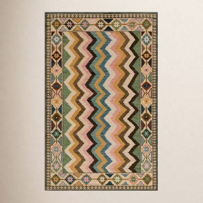  Lakita Geometric Hand Knotted Wool Multi-Colored Area Rug 9' X 12'