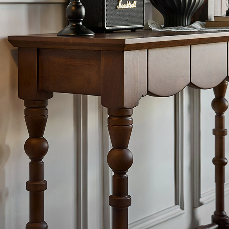 Black Solid Wood Console Table, 55.12