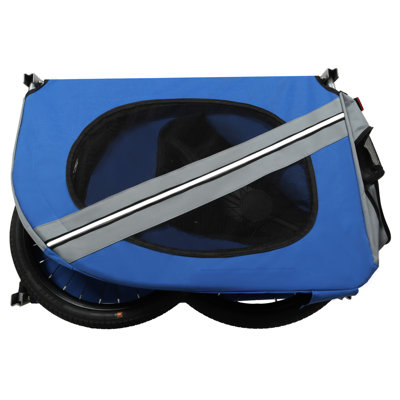 Blue-gray Large Folding Dog Bike Trailer – 100lb Capacity All-terrain Pet Carrier, Durable Steel Frame For Cycling, Jogging & Outdoor Adventures
