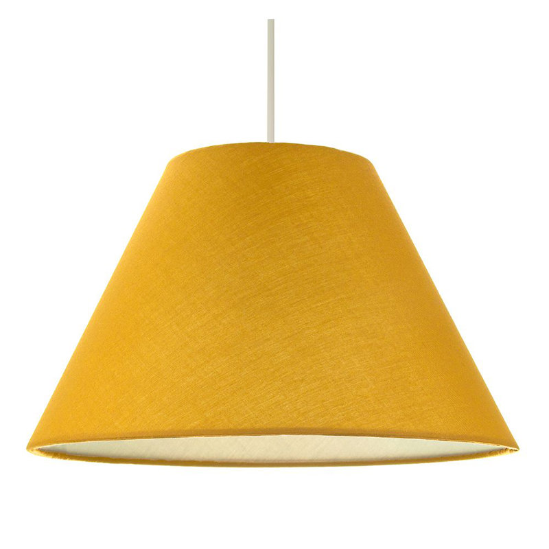 Traditional Cotton Coolie Lampshade Suitable for Table Lamp or Pendant, Ochre, 18 x 30cm