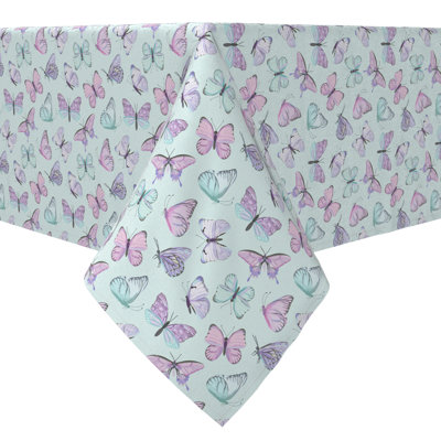 Rectangular Tablecloth, 100% Cotton, 60X84", Springtime Butterfly