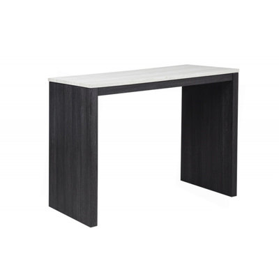 47 In. Faux Marble Sled Counter Height Dining Table (Seat For 2), Wood Frame Bar Table