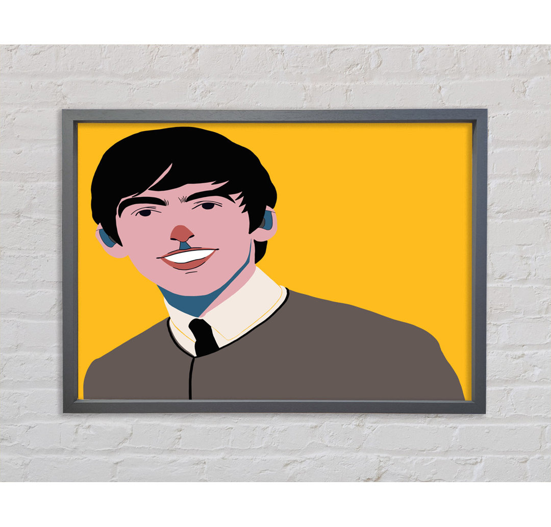 The Beatles On Yellow - Einzelbildrahmen Kunstdrucke auf Leinwand