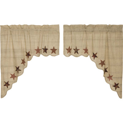 Abilene Star Scalloped 72" Window Valance