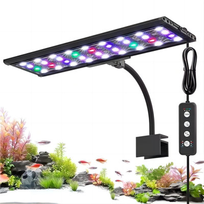 LED Aquarium Light, 24/7 Mode Clip On Fish Tank Light With Memory Function, DIY Mode Full Spectrum Aquarium Plant Light, Adjustable Timer/Brightness,