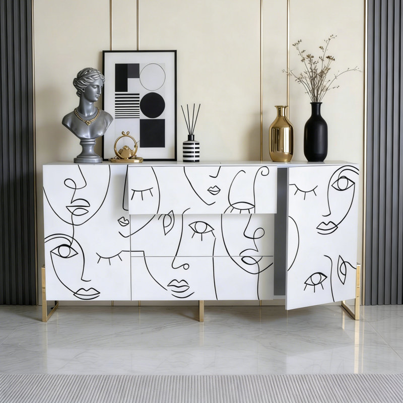 High-End Multi-Functional Sideboard, 29.53" H x 47.24" W x 15.75" D