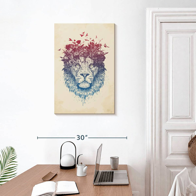 Brampt Floral Lion, 30" H x 20" W