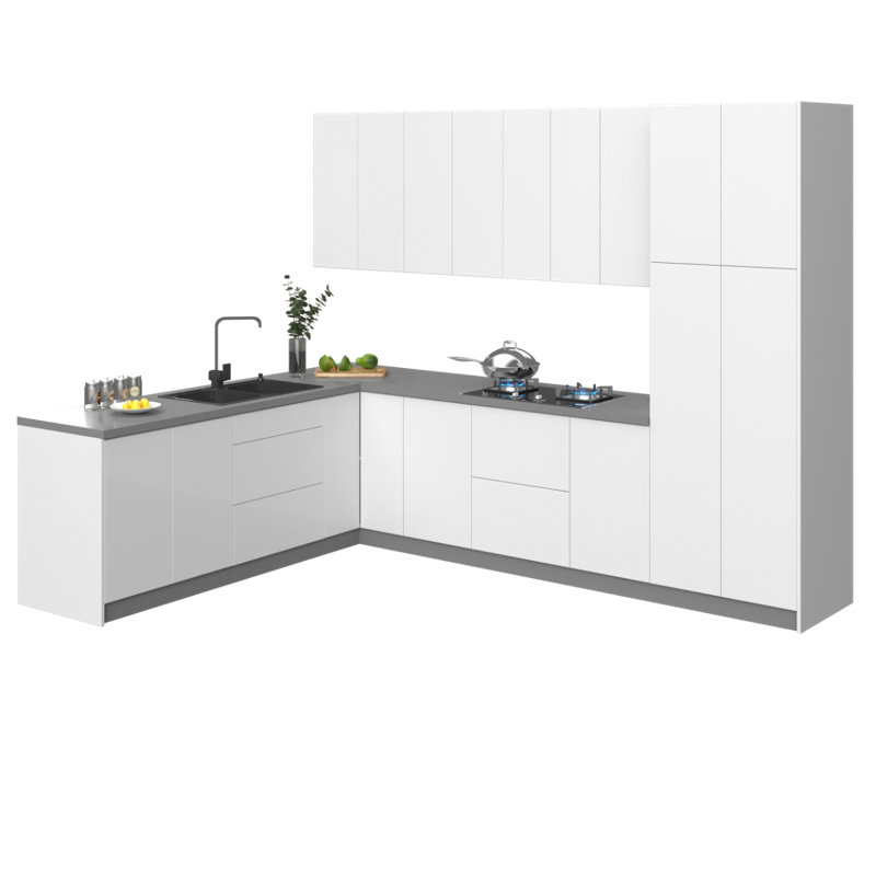 Ensemble d'armoires de cuisine en panneau de fibres à densité moyenne (MDF) H 96 po x l 126 po x P 96 po FK-Harmony