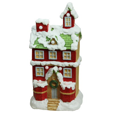 Décoration de table de Noël 21,25 po pré-éclairée à DEL rouge et blanche