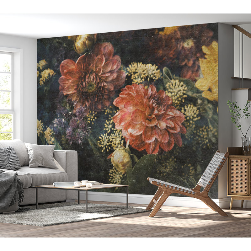 Adhésif mural Zenaide, Rouge, L 154 po x L 110 po