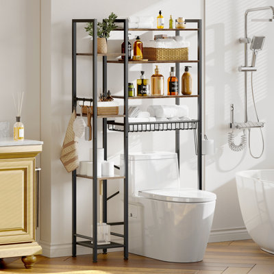 Rangement autoportant au-dessus de la toilette avec 8 tablettes Lowis