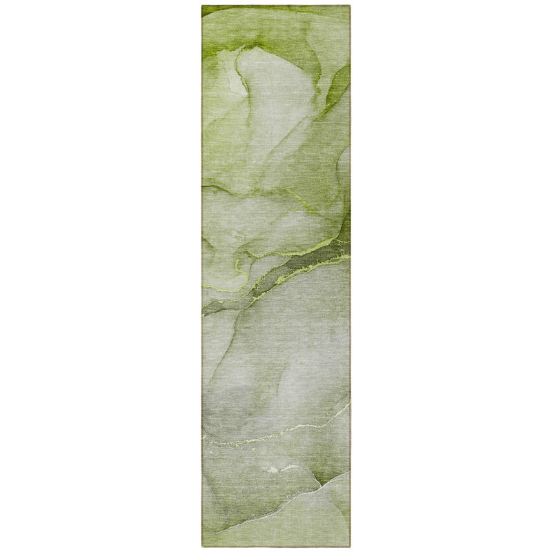 Tapis de couloir extérieur vert 8 po