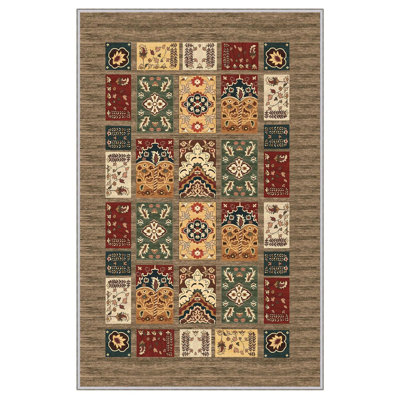 Premium Hall Carpet, 2.6 x 4.9 Feet, 100% Polyester, 650 gr/m² | Antibacterial, Non-Slip PVC Dot Underside, 0.3 in Pile Height | Machine Washable, 3D Digital Print, Durable & Stylish for Home Décor
