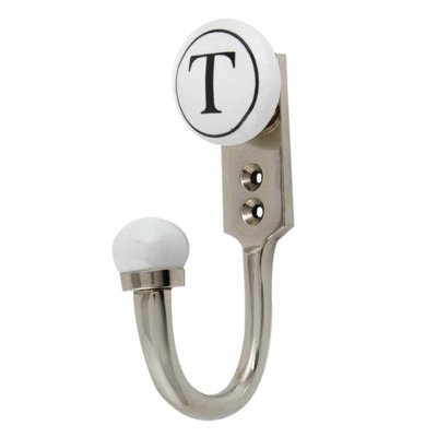 Letter T Ceramic Wall Hook