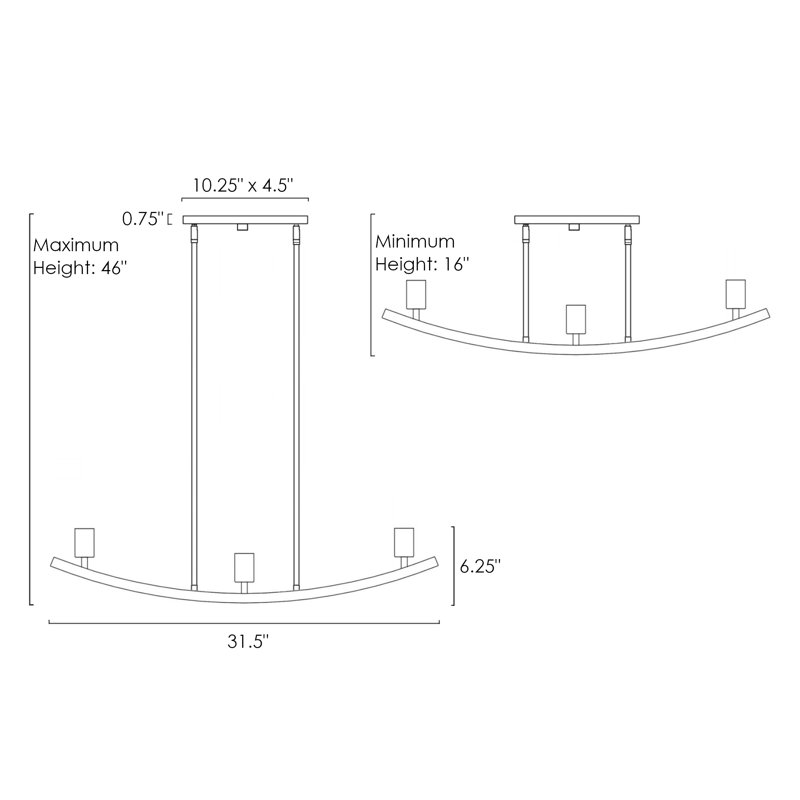 Luminaire suspendu pour îlot de cuisine 6 lumières edana