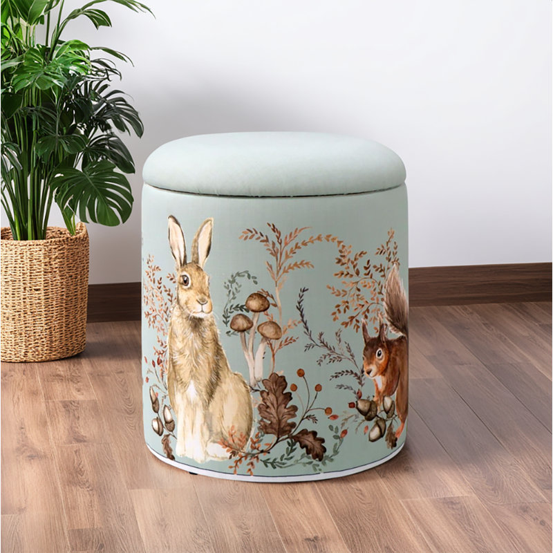 Claunch 40cm Wide Block Print Footstool Ottoman