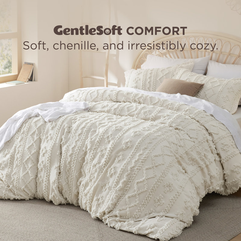 Bedsure Boho Duvet Cover Queen Size, Soft & Comfortable Elegant Design Boho Bedding for Decoration, Machine Washable Comforter Cover for All Seasons