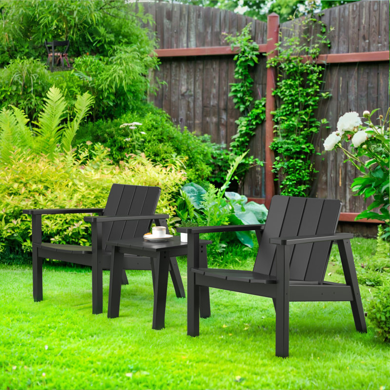 2 chaises de patio basses avec table d'appoint