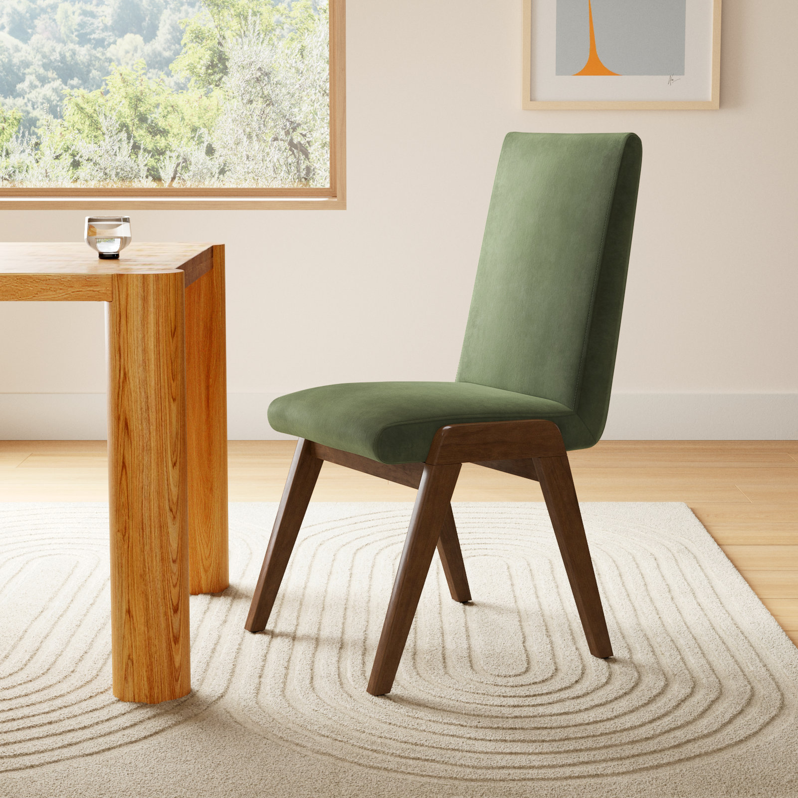 Orly Dining Chair, Olive Green