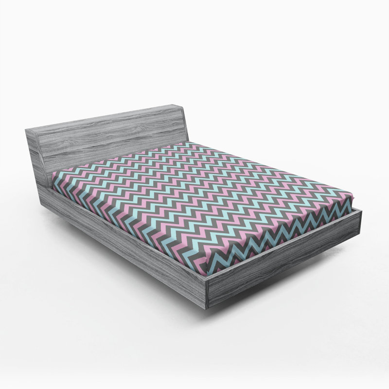 Microfiber Chevron Fitted Sheet, Full Fitted Sheet