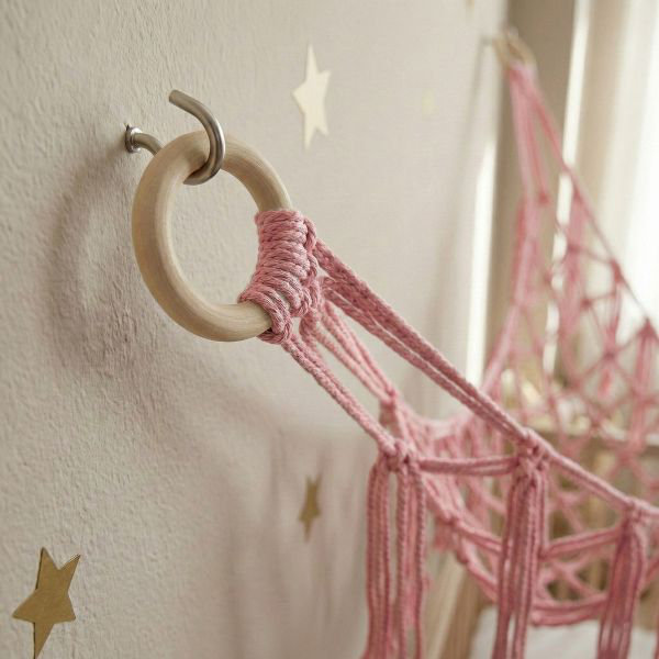 Grand hamac de rangement pour animaux en peluche rose bébé, Rose pastel