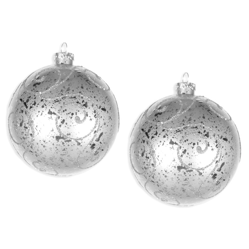 Ensemble d'ornement boule 2 pièces, Argent