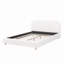 Lit plateforme avec tissu Boucle, lit plateforme tapissier Boucle Fabric avec tête de lit courbée, blanc, assemblage facile-976471795