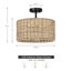 Lannister Rattan Semi Flush Mount