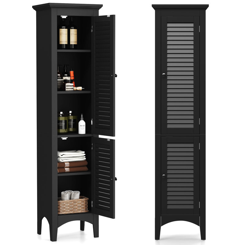 Freestanding Bathroom Cabinet, Black
