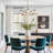 5-Light Modern Dimmable Chandelier with White and Gold Finish, Sputnik Wagon Wheel for Dining Room