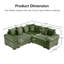 Canapé modulaire surdimensionné surdimensionné en nuage, canapé modulaire convertible avec accoudoirs très larges, 10 coussins décoratifs en velours côtelé de qualité supérieure, conception ergonomique, assemblage facile, pour les salons, vert-2036851032-2036851033