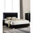 Contemporary Style Piano Black Queen Bed With Finish And Accents On Headboard Modern Size Vertical Handles - Trimmed Legs-963706175-963706169