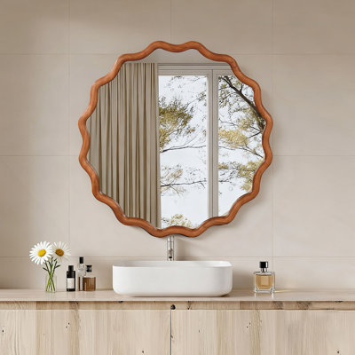 Miroir d'appoint à cadre en bois pour chambre à coucher, salle de bain, salon, entrée