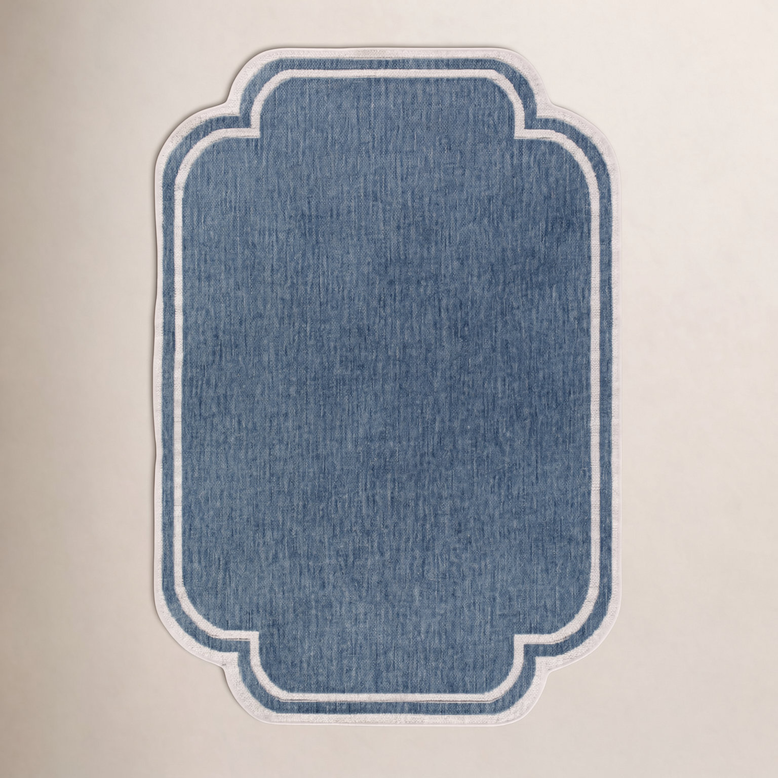 Skiles Striped Outdoor Rug, Rectangle 5'3" x 7', Navy/Cream