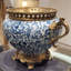 Pot à fleurs en porcelaine avec bronze bleu et blanc Ormolu
