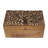 Doody Mango Wood Handmade Floral Decorative Brown Box with Hinged Lid Set