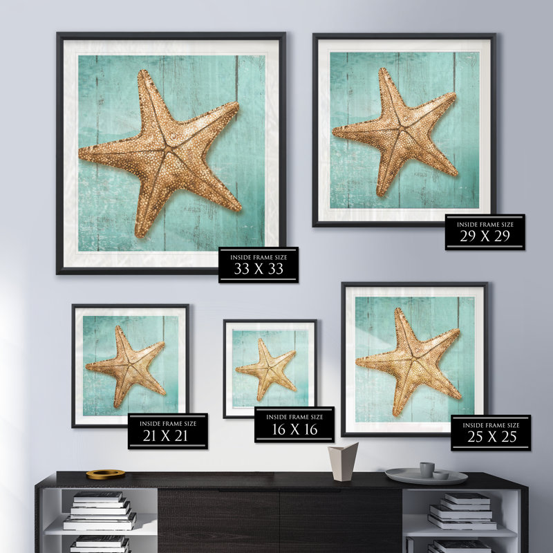 « starfish », impression encadrée, H 17,5 po x l 17,5 po x P 1,5 po