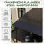 Pergola murale avec toit en acier galvanisé incliné et structure en aluminium-124080108