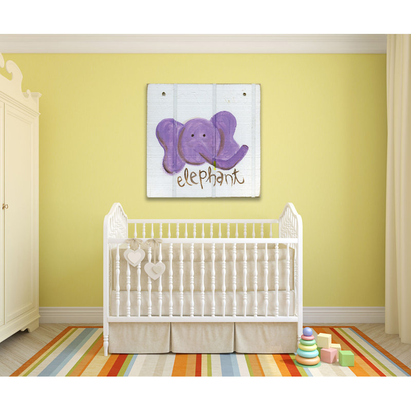 « happy éléphant », art sur toile, H 18 po x l 18 po x P 1,5 po