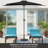 20lb Half Round Outdoor Patio Umbrella Base -rose Pattern