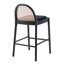 Tabourets modernes avec dossier en rotin et structure en bois Emington-574172682-574172683