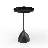 Modern and Elegant Citlalli Black Cone Base Round 15.74" Steel Tray Top Metal Pedestal End Table
