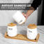 3 Pack Ceramic Canister Set with Bamboo Lids and Handle Tray-1554121149