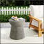 Table d'appoint d'extérieur en béton léger avec un design élégant en forme de sablier et une surface durable pour le patio et le jardin-1637402424