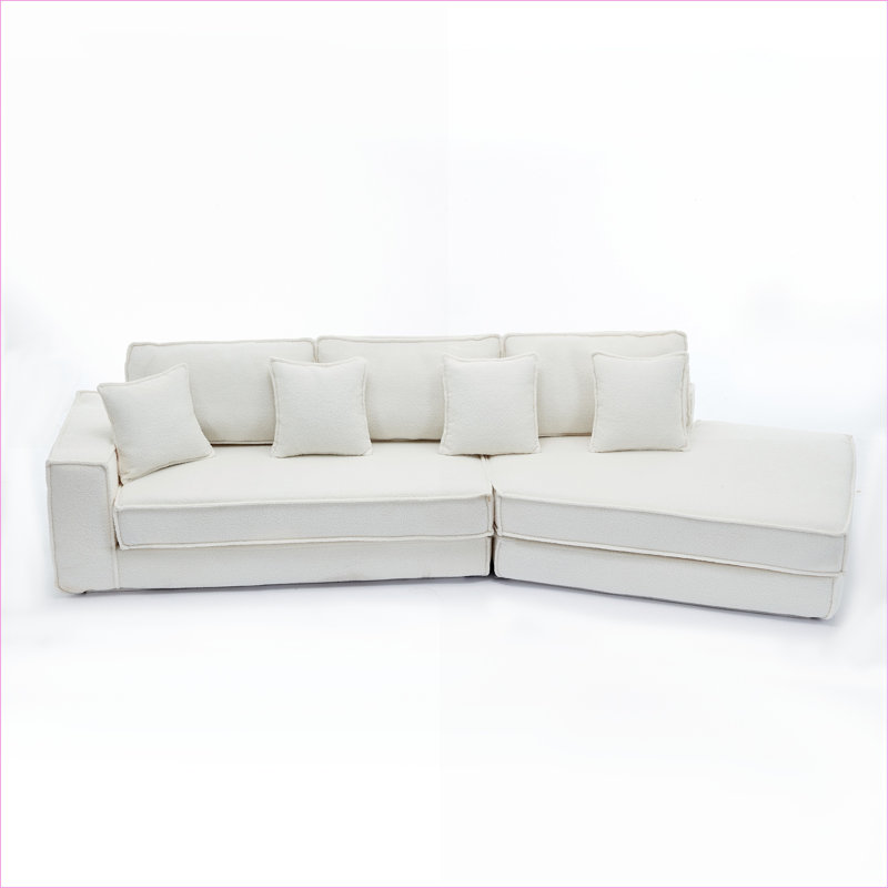 Sofas | 3-Seat Convertible Folding Sleeper Sofa Bed, Lamb Velvet for Living Room Dorms Apartments | Beige | Upholstered