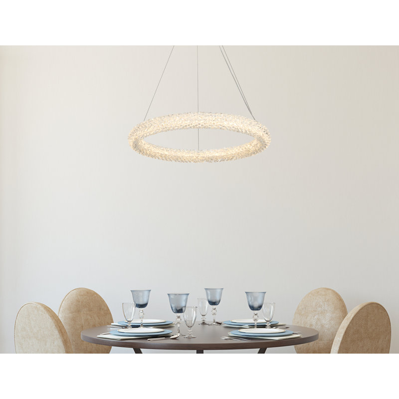 Lustre rond / ovale à intensité variable Brindalla, Chrome, H 2,5 po x l 24 po x P 24 po