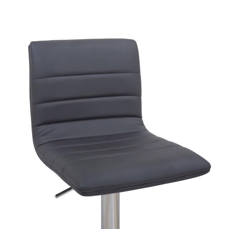 Gunnell Swivel Upholstered Adjustable Height Counter Stool with Metal Frame