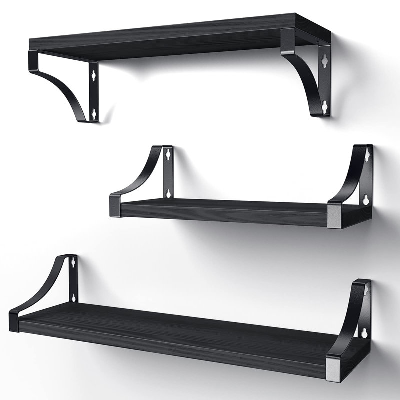 Paulownia Floating Shelf, Black